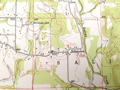 Antique Pisgah, Arkansas 1951 US Geological Survey Topographic Map – Saline, Wolf Creek, Redland, Wallaceburg, Pike, Hempstead County, AR
