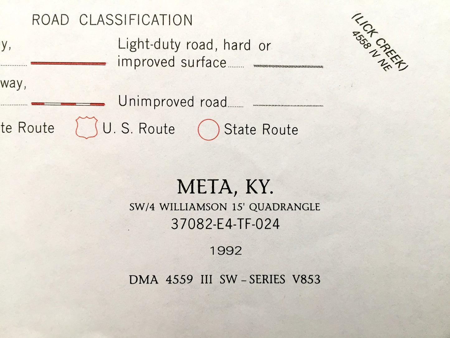 Antique Meta, Kentucky 1992 US Geological Survey Topographic Map – Zebulon, Blackburn Bottom, Raccoon, Pike County, Tipple