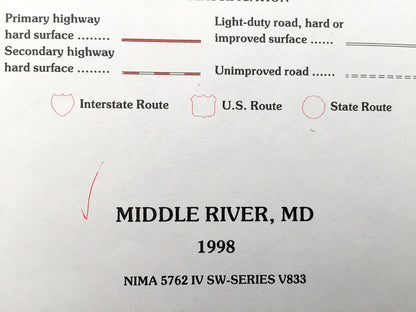 Antique Middle River, Maryland 1998 US Geological Survey Topographic Map – Patapsco, Back River Neck, Stemmers Run, Middleborough, MD