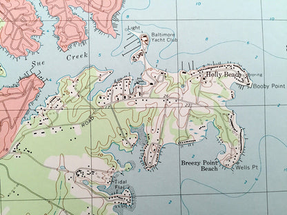 Antique Middle River, Maryland 1998 US Geological Survey Topographic Map – Patapsco, Back River Neck, Stemmers Run, Middleborough, MD