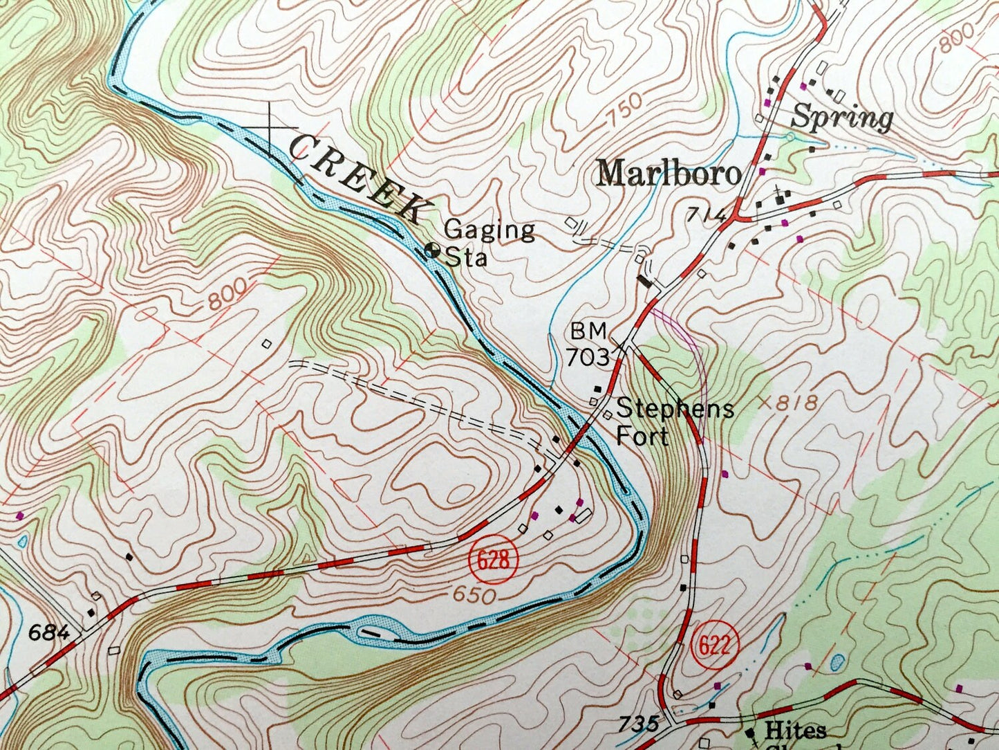 Antique Middletown, Virginia 1966 US Geological Survey Topographic Map – Marlboro, Lebanon Church, Wheatfield, Clary, Reliance, Oranda, VA