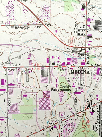 Antique Mallet Creek, Ohio 1961 US Geological Survey Topographic Map – Grafton, Liverpool, Abbeyville, Lafayette, Litchfield, Medina