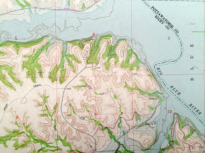 Antique Olsburg, Kansas 1964 US Geological Survey Topographic Map – Sherman, Green, Grant, Wild Cat, Manhattan, Riley, Tuttle Creek Lake, KS