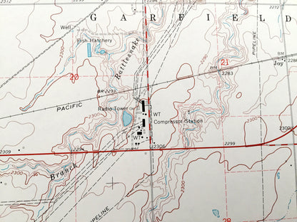Antique Mullinville, Kansas 1969 US Geological Survey Topographic Map – Martin, Garfield, Westland, Highland, Joy, Kiowa County, Cossell