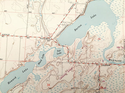 Antique Vicksburg, Michigan 1967 US Geological Survey Topographic Map – Mendon, Brady, School Craft, Park, Parkville, Barton Lake, MI