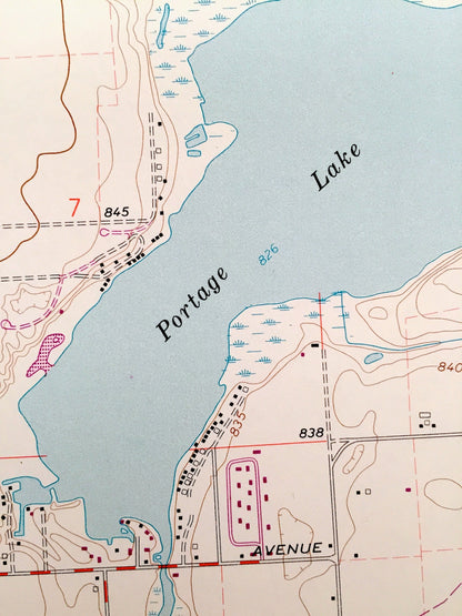 Antique Vicksburg, Michigan 1967 US Geological Survey Topographic Map – Mendon, Brady, School Craft, Park, Parkville, Barton Lake, MI