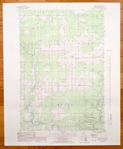 Antique Chandler, Michigan 1985 US Geological Survey Topographic Map – Escanaba, Cornell, Wells, Ford River, Flat Rock, Riverland