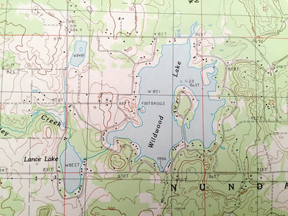 Antique Green Timbers, Michigan 1986 US Geological Survey Topographic Map – Corwith, Nunda, Wilmont, Trowbridge, Wildwood Lake