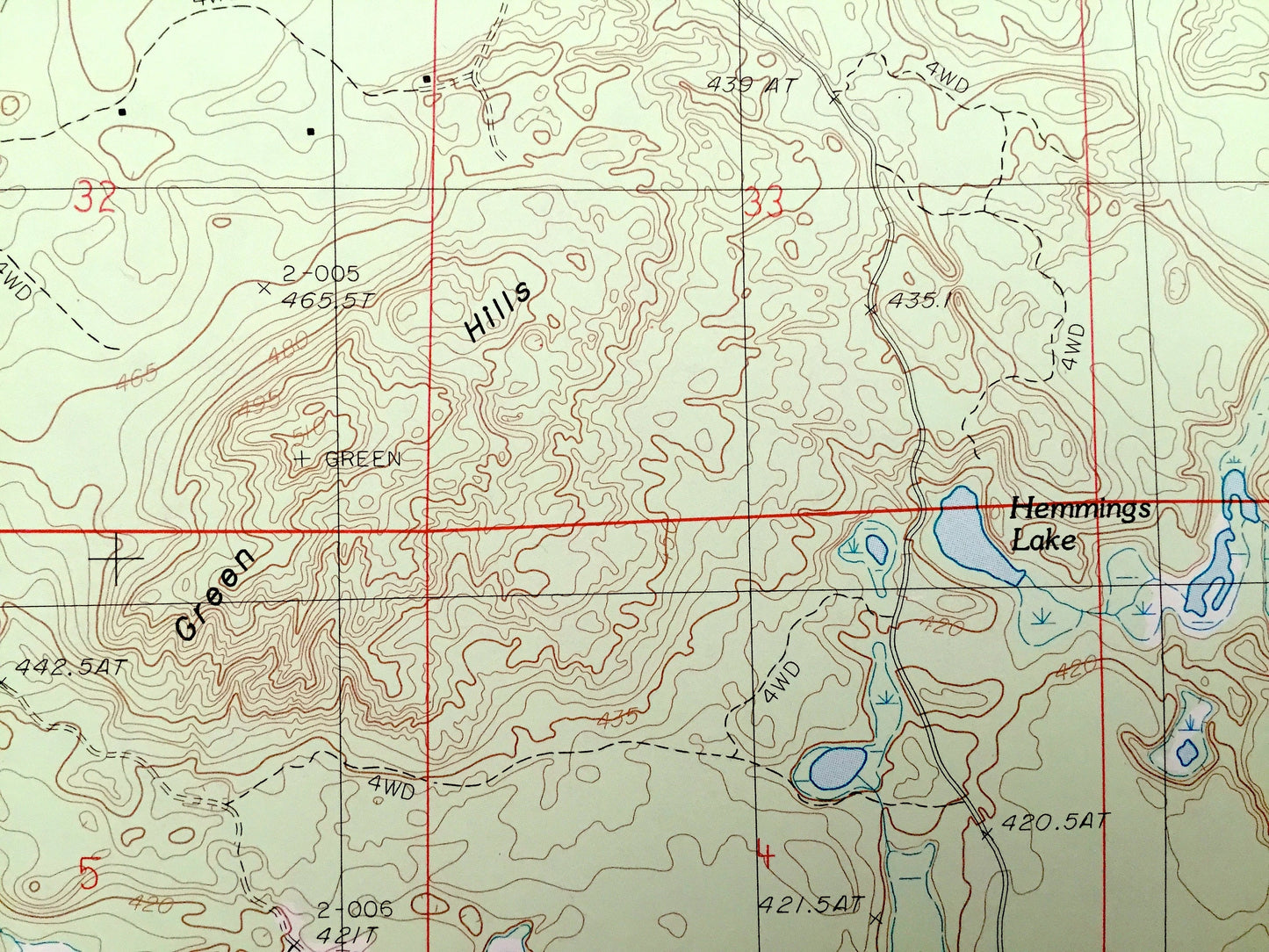 Antique Green Hills, Michigan 1986 US Geological Survey Topographic Map – Escanaba River State Forest, Tilden, Marquette County, Drake Lake