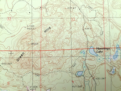 Antique Green Hills, Michigan 1986 US Geological Survey Topographic Map – Escanaba River State Forest, Tilden, Marquette County, Drake Lake