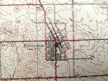 Antique Forreston, Illinois 1945 US Geological Survey Topographic Map – Shannon, Baileyville, Haldane, Stephenson, Carroll, Ogle County