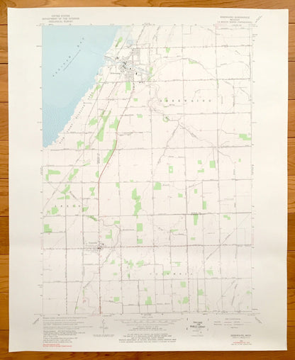 Antique Sebewaing, Michigan 1963 US Geological Survey Topographic Map –  Columbia, Unionville, Akron, Saginaw Bay, Huron & Tuscola Counties