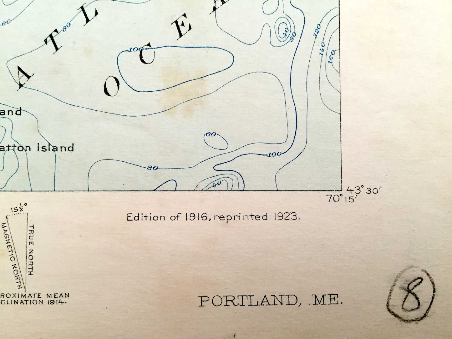 Antique Portland, Maine 1916 US Geological Survey Topographic Map – Scarborough, Westbrook, Falmouth, Old Orchard, Saco, Cape Elizabeth, ME