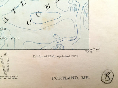 Antique Portland, Maine 1916 US Geological Survey Topographic Map – Scarborough, Westbrook, Falmouth, Old Orchard, Saco, Cape Elizabeth, ME