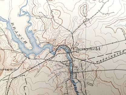 Antique Cherryfield, Maine 1904 US Geological Survey Topographic Map – Steuben, Millbridge, Harrington, Columbia, Addison, Pleasant Bay, ME