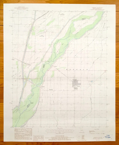 Antique Cardwell, Missouri & Brighton, Arkansas, 1983 US Geological Survey Topographic Map – Bard, Buck Donic, Riverside, Barkcamp Island