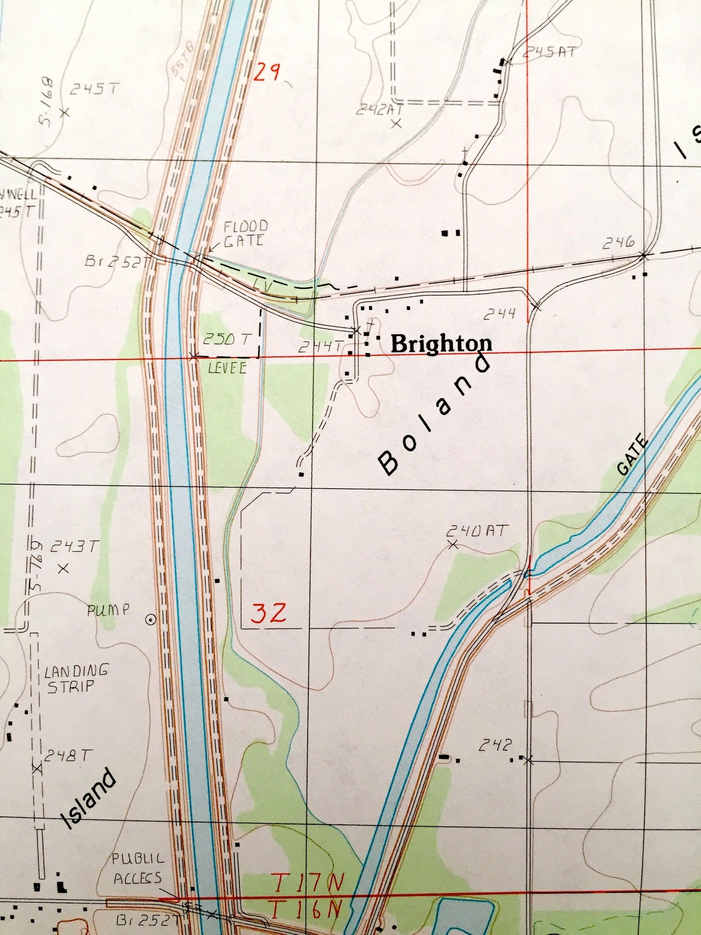 Antique Cardwell, Missouri & Brighton, Arkansas, 1983 US Geological Survey Topographic Map – Bard, Buck Donic, Riverside, Barkcamp Island