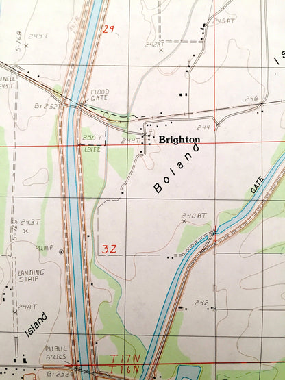 Antique Cardwell, Missouri & Brighton, Arkansas, 1983 US Geological Survey Topographic Map – Bard, Buck Donic, Riverside, Barkcamp Island