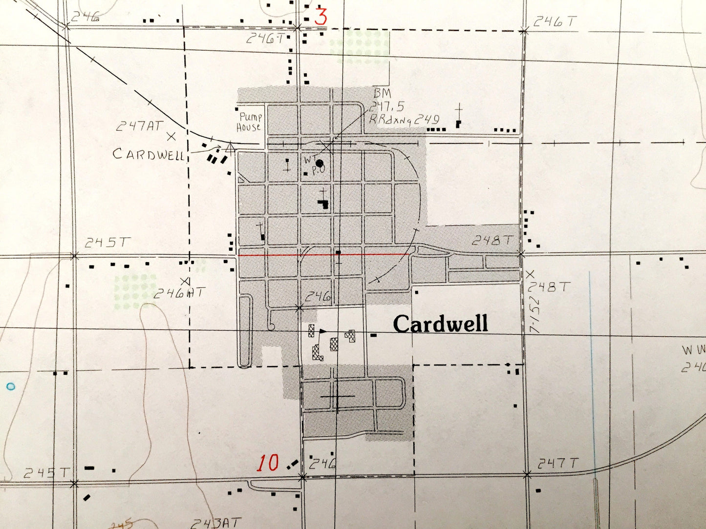 Antique Cardwell, Missouri & Brighton, Arkansas, 1983 US Geological Survey Topographic Map – Bard, Buck Donic, Riverside, Barkcamp Island