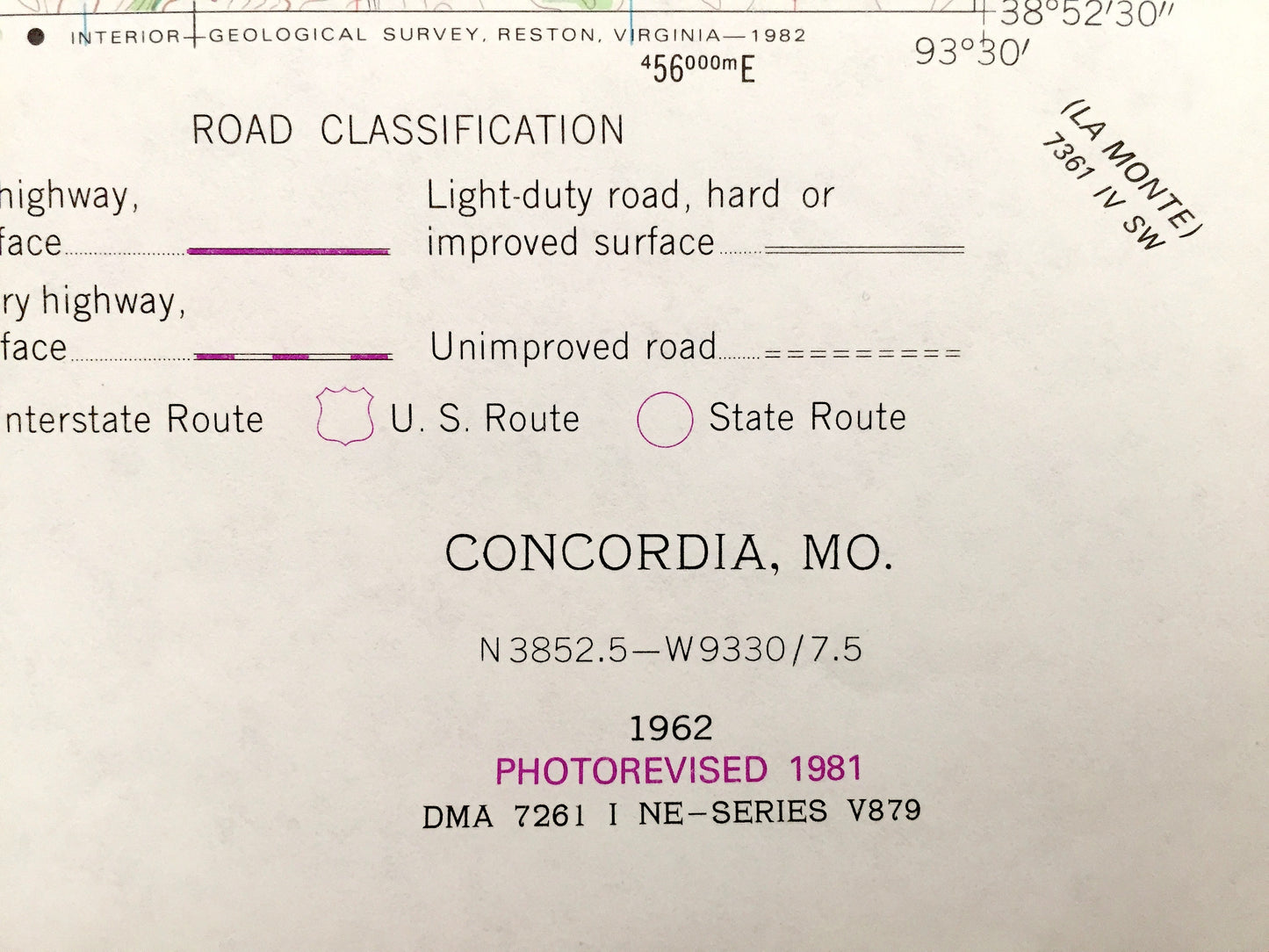 Antique Concordia, Missouri 1962 US Geological Survey Topographic Map – Freedom, Grover, Lafayette, Johnson County, Ralph Martha Perry MO