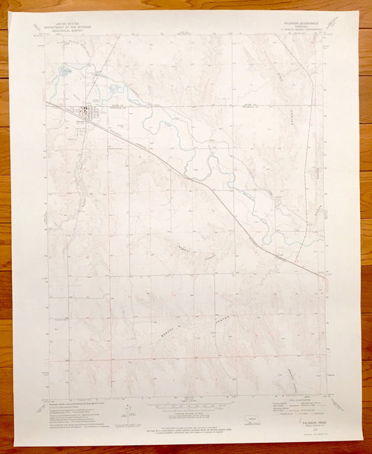 Antique Palisade, Nebraska 1973 US Geological Survey Topographic Map – Boevau Canyon, Sixmile Canyon, Hayes County, Hitchcock County