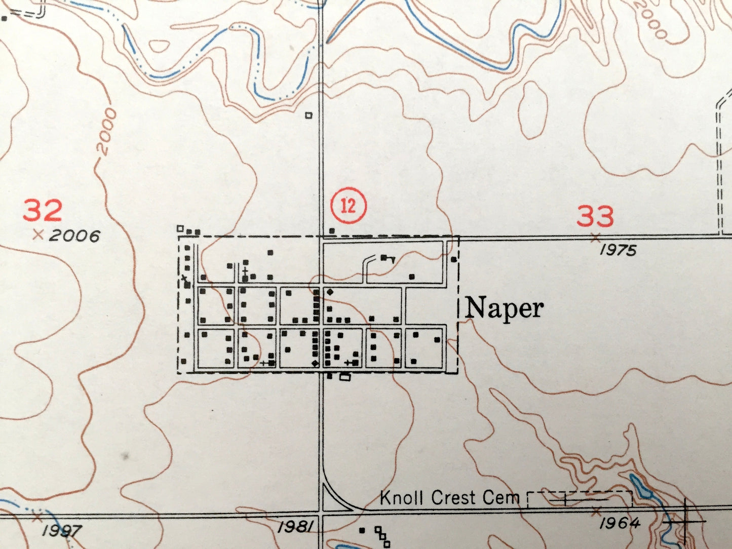 Antique Naper, Nebraska & Pleasant Valley, South Dakota 1951 US Geological Survey Topographic Map – Basin, Dustin, Ellston, McCully