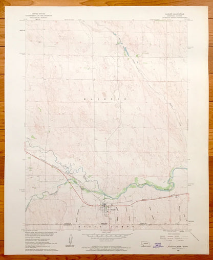 Antique Haigler, Nebraska & Nutty Combe, Kansas 1961 US Geological Survey Topographic Map – Dundy County, Cheyenne County, Republican River