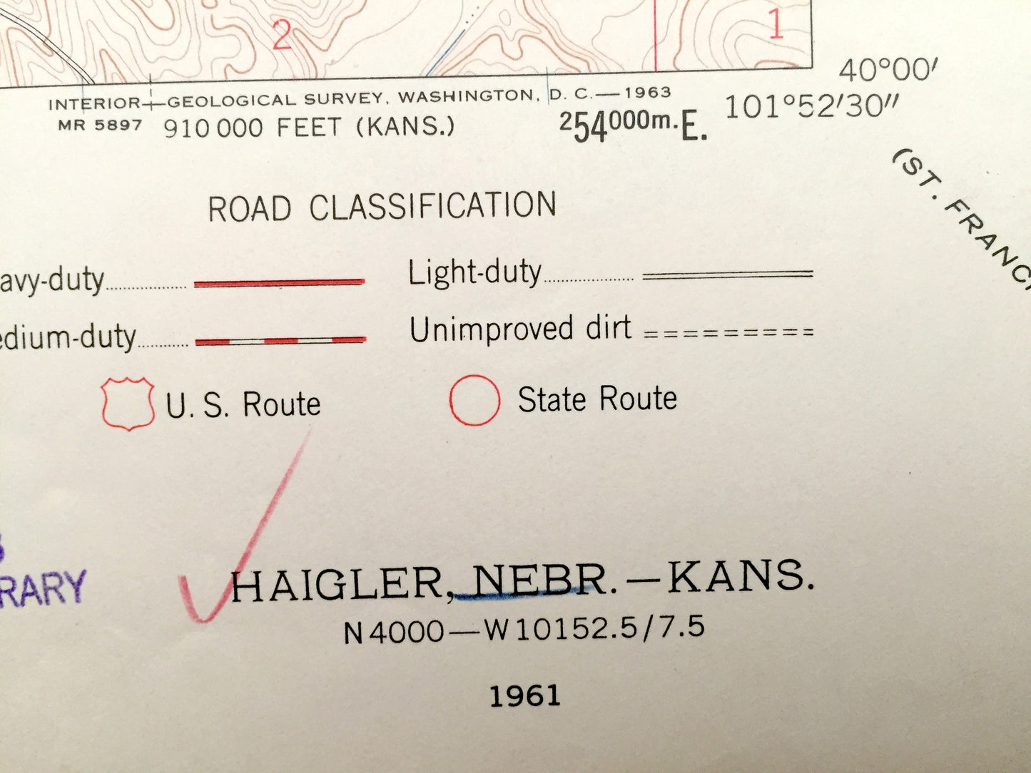 Antique Haigler, Nebraska & Nutty Combe, Kansas 1961 US Geological Survey Topographic Map – Dundy County, Cheyenne County, Republican River