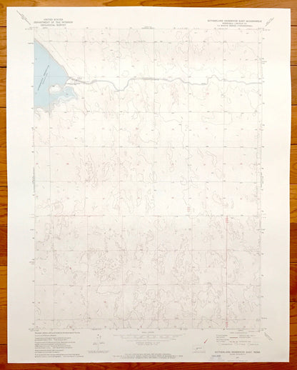 Antique Sutherland Reservoir East, Nebraska 1971 US Geological Survey Topographic Map – Lincoln County, Sutherland State Park, North Platte