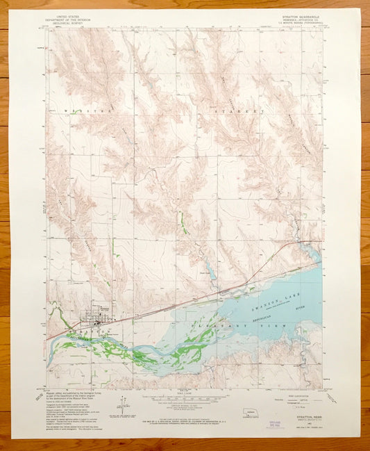 Antique Stratton, Nebraska 1962 US Geological Survey Topographic Map – Pleasant View, Swanson Lake, Starkey, Webster, Hitchcock County, NE