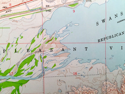 Antique Stratton, Nebraska 1962 US Geological Survey Topographic Map – Pleasant View, Swanson Lake, Starkey, Webster, Hitchcock County, NE