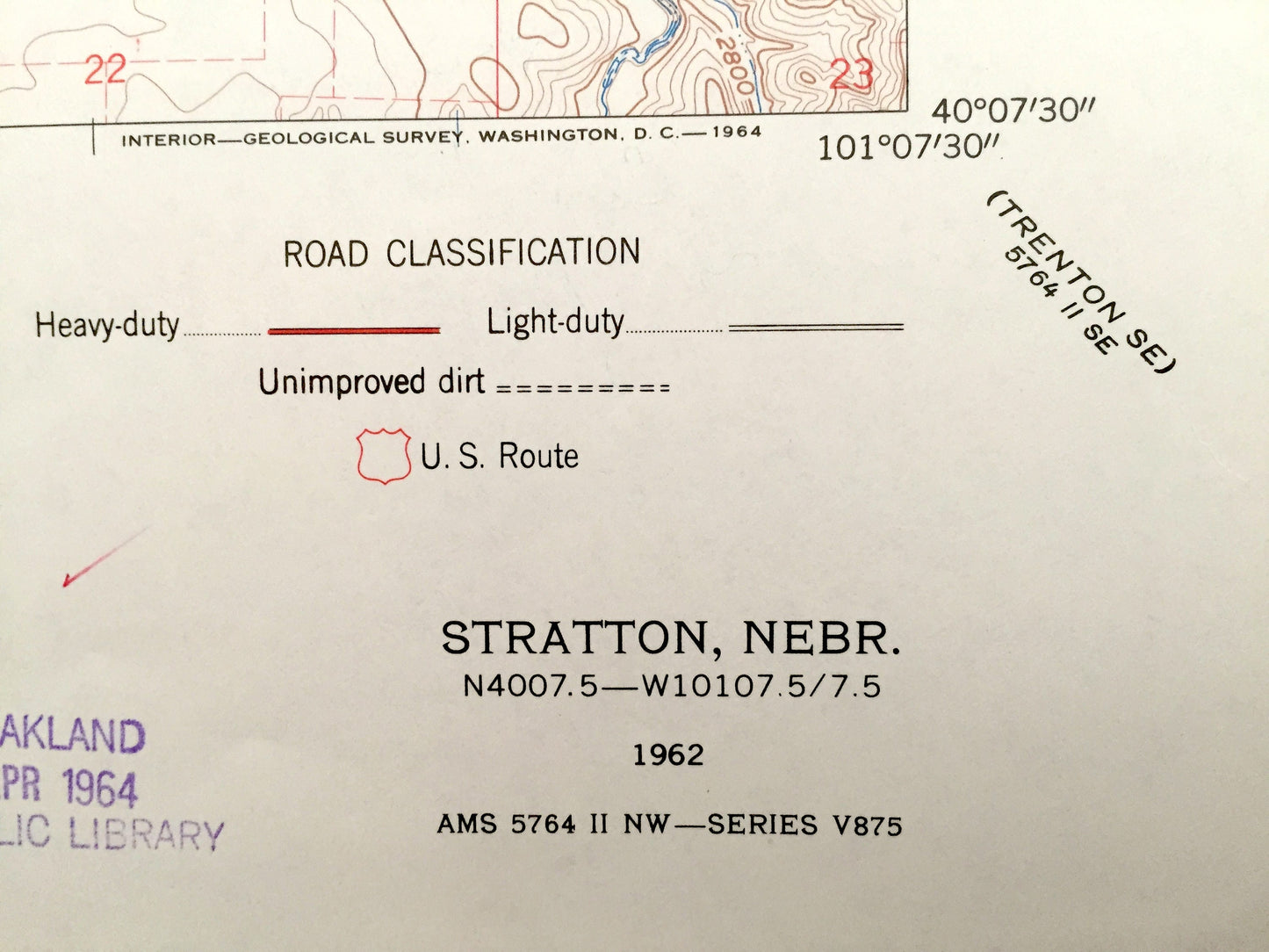 Antique Stratton, Nebraska 1962 US Geological Survey Topographic Map – Pleasant View, Swanson Lake, Starkey, Webster, Hitchcock County, NE