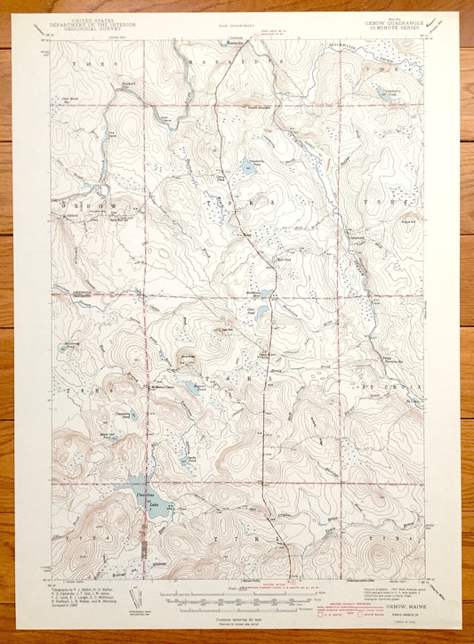 Antique Oxbow, Maine 1942 US Geological Survey Topographic Map – Masardis, Griswold, Pride, St. Croix, Umcolcus Lake, Aroostook, Penobscot