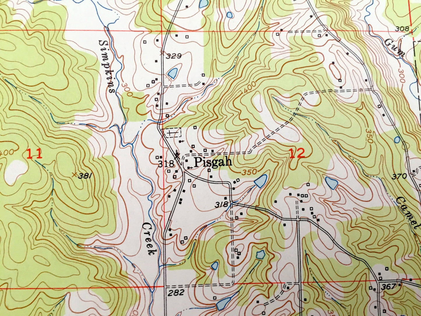 Antique Pisgah, Arkansas 1951 US Geological Survey Topographic Map – Saline, Wolf Creek, Redland, Wallaceburg, Pike, Hempstead County, AR