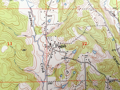 Antique Pisgah, Arkansas 1951 US Geological Survey Topographic Map – Saline, Wolf Creek, Redland, Wallaceburg, Pike, Hempstead County, AR