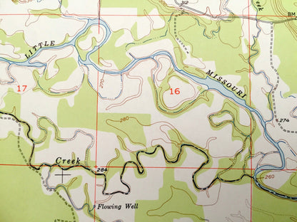 Antique Pisgah, Arkansas 1951 US Geological Survey Topographic Map – Saline, Wolf Creek, Redland, Wallaceburg, Pike, Hempstead County, AR