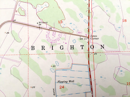 Antique Brighton Indian Reservation, Florida 1953 US Geological Survey Topographic Map – Lake Okeechobee, Glades County, Sarasota Colony