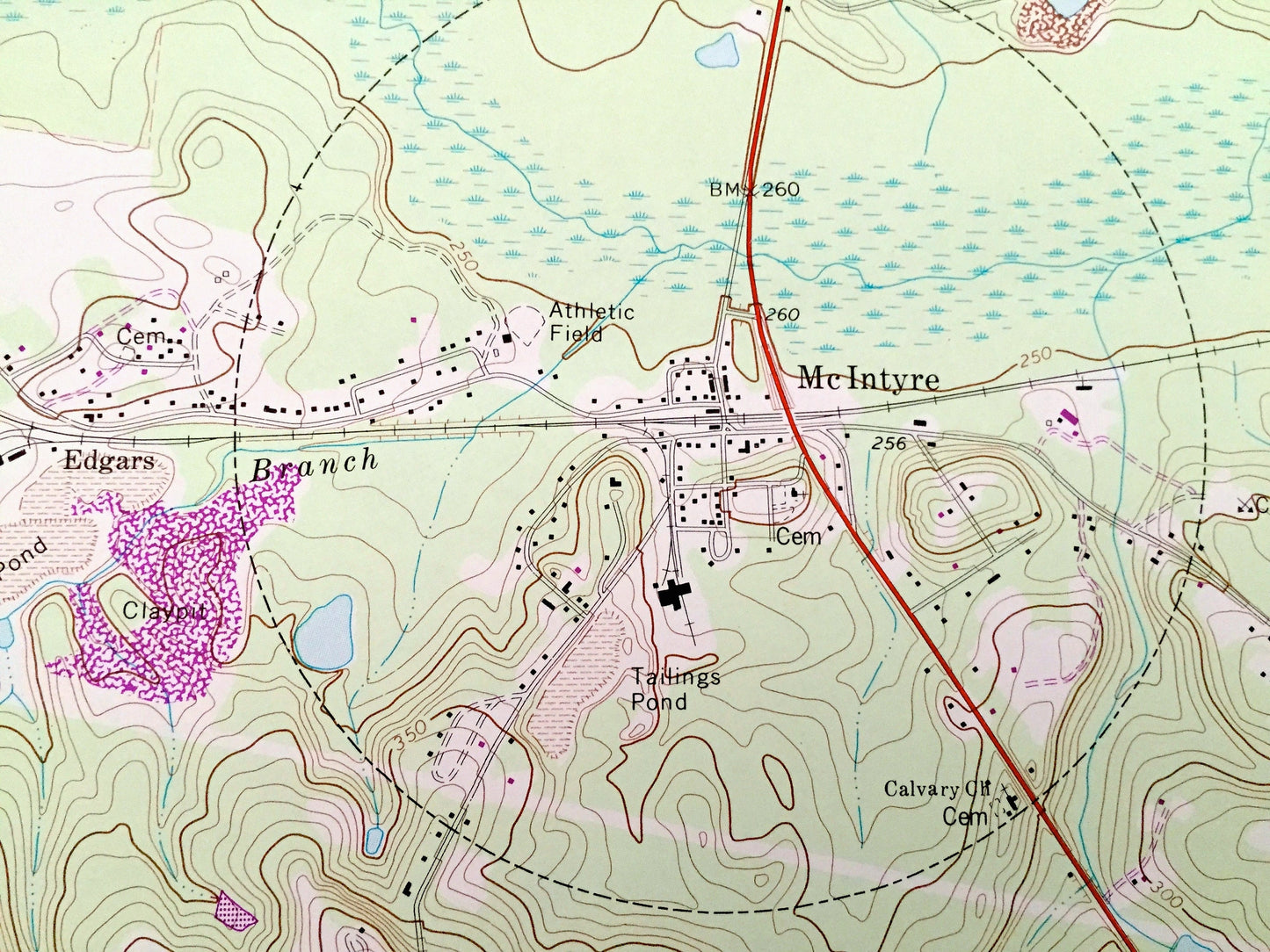 Antique Irwinton, Georgia 1973 US Geological Survey Topographic Map – Dedrich, McIntyre, Edgars, Wriley, Wilkinson County, Macon