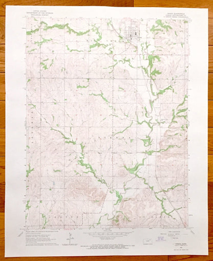 Antique Onaga, Kansas 1964 US Geological Survey Topographic Map – Lone Tree, Mill Creek, Grant, Sherman, Vienna, Lincoln, Center, St. Clere