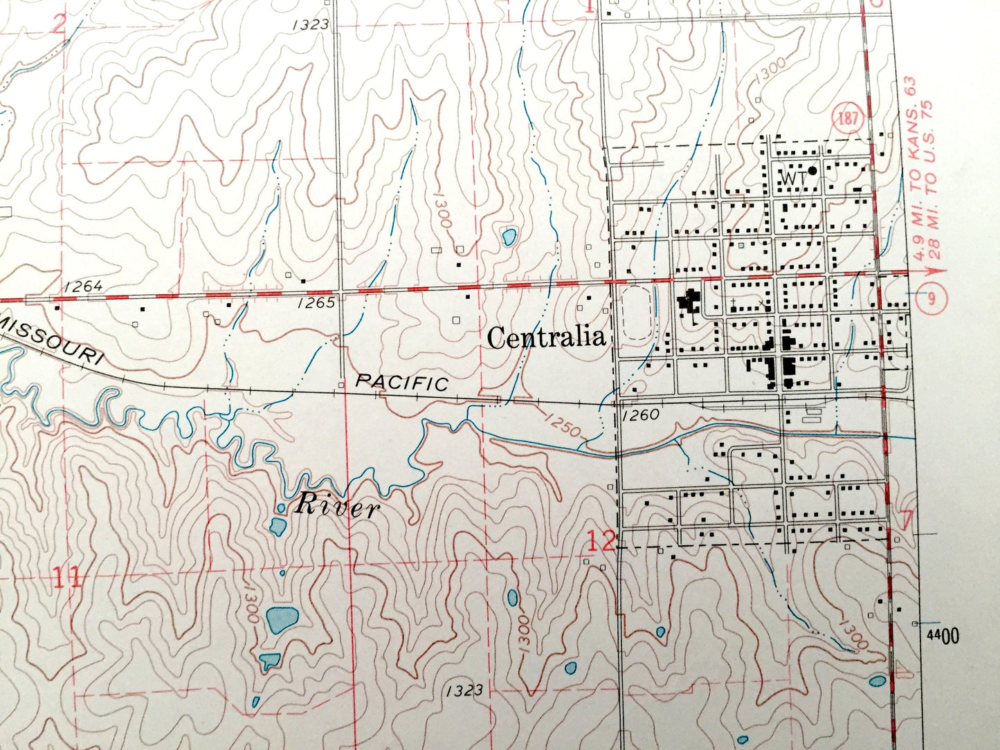 Antique Centralia, Kansas 1969 US Geological Survey Topographic Map – Center, Home, Neuchatel, Nemaha County, Marshall County, Vermillion