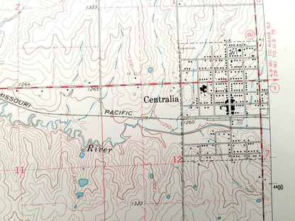Antique Centralia, Kansas 1969 US Geological Survey Topographic Map – Center, Home, Neuchatel, Nemaha County, Marshall County, Vermillion