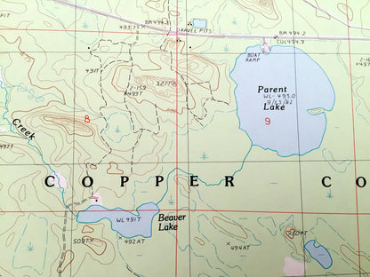 Antique Vermilac, Michigan, 1985 US Geological Survey Topographic Map – Covington, Copper Country State Forest, L'Anse, Worm Lake, Baraga