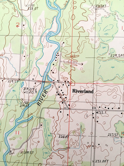 Antique Chandler, Michigan 1985 US Geological Survey Topographic Map – Escanaba, Cornell, Wells, Ford River, Flat Rock, Riverland