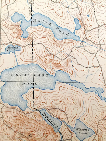 Antique Newfield, Maine 1893 US Geological Survey Topographic Map – Parsonsfield, Limerick, Waterboro, Alfred & Milton, New Hampshire ME NH