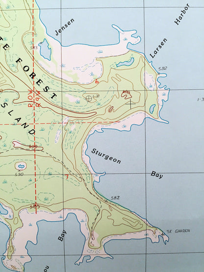 Antique Hog Island, West, Michigan 1986 US Geological Survey Topographic Map – Lake Michigan, Mackinaw State Forest, St James Township