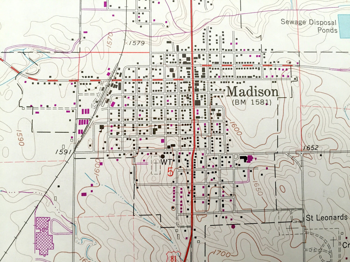 Antique Madison, Nebraska, 1963 US Geological Survey Topographic Map – Green Garden, Union, Fairview, Madison County, Union Pacific Railroad