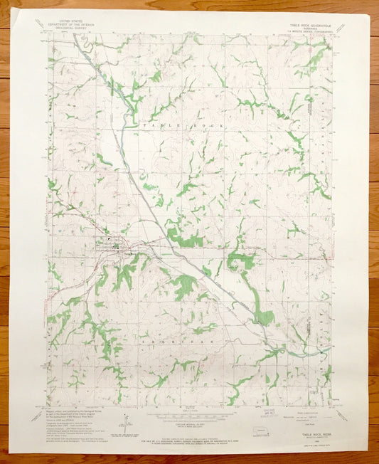 Antique Table Rock, Nebraska 1965 US Geological Survey Topographic Map – Sheridan, Humboldt, Franklin, Clear Creek, Pawnee, Richardson