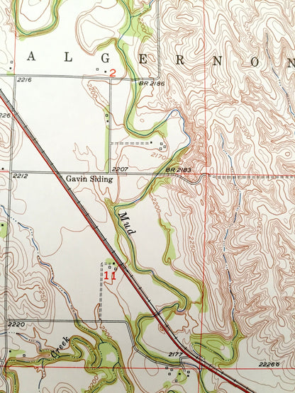 Antique Litchfield, Nebraska 1951 US Geological Survey Topographic Map – Elk Creek, Scott, Harrison, Algernon, Elm, Sherman & Custer County