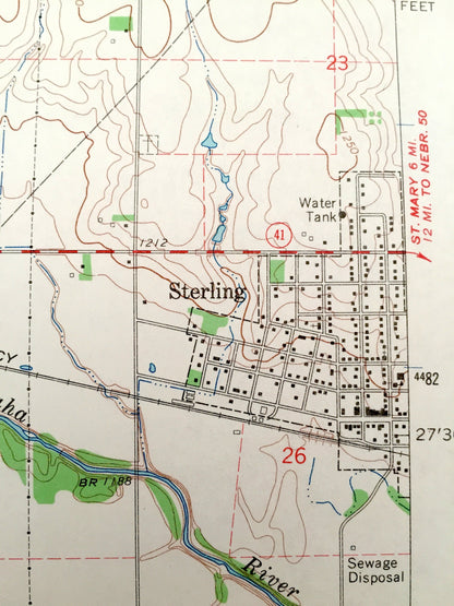 Antique Sterling, Nebraska 1965 US Geological Survey Topographic Map – Vesta, Adams, Hooker, Gage County, Johnson County