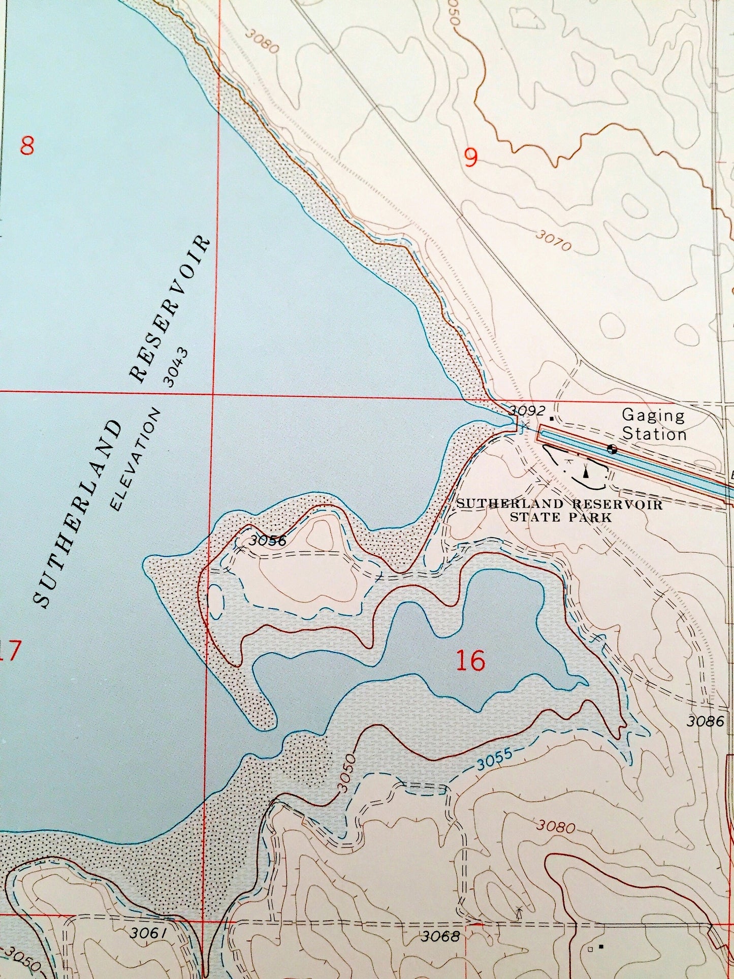 Antique Sutherland Reservoir East, Nebraska 1971 US Geological Survey Topographic Map – Lincoln County, Sutherland State Park, North Platte